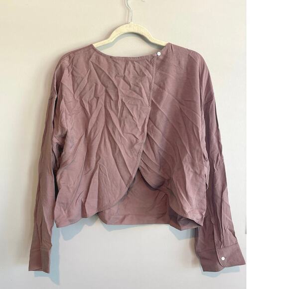 NWT Madewell Relaxed Tulip-Back Top In Evening Mauve Size Large - Picture 7 of 7